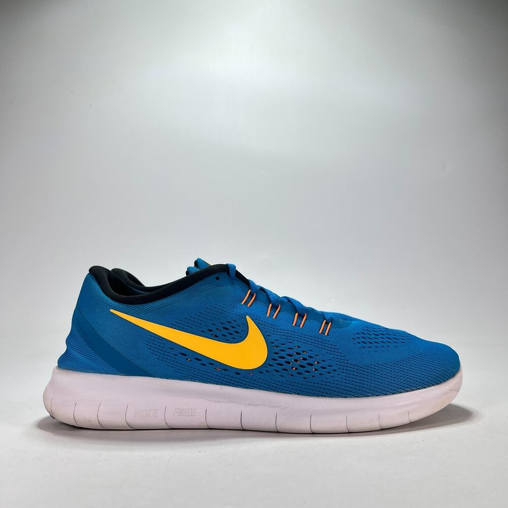 Nike Free RN Heritage Cyan Laser Orange Running Shoes 832508-402 Men's Size 13